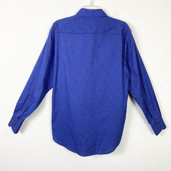 Robert Graham Blue Circle Pattern Long Sleeve Button Up Dress Shirt Size M - Picture 2 of 8